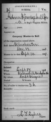 Adam Howdyshell Civil War enlistment papers