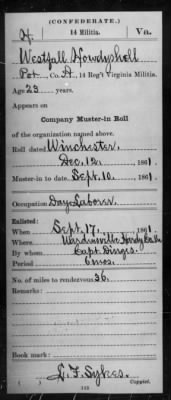 George Westfall Howdyshell Civil War enlistment papers