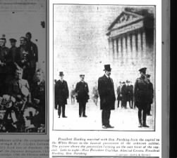 Pres. Harding and Gen. Pershing participate in funeral procession for Unknown Soldier