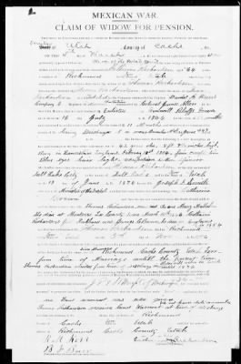 Example of Mexican War Widow's Pension Claim