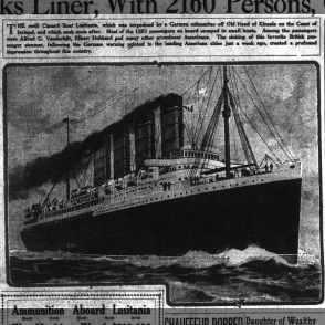 Daily Mirror Dollshouse Miniature Newspaper 1915 Sinking of the Lusitania