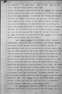 Miscellaneous Files, 1909-21 > COMPLAINT FROM ROCHESTER, Minn. Drinking in Government Armory. (#11758)