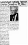 Obituary of Everett H. Ormsbee