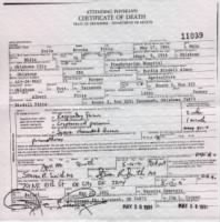 Doyle B. Pitts Death Certificate