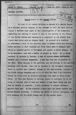 Thumbnail for Miscellaneous Files, 1909-21 > INTOXICATING LIQUOR AT FORT BENJAMIN HARRISON (#11682)