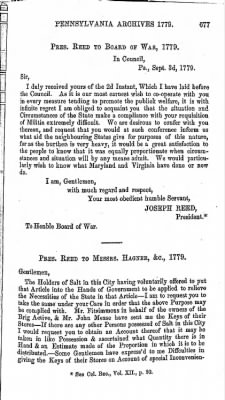 Thumbnail for Volume VII > Pennsylvania Archives 1779