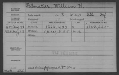 Company K > Palmatier, William H.