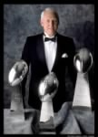 Bill Walsh with Super Bowl Trophies