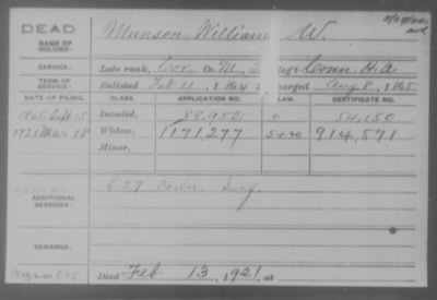 Company M > Munson, William W.