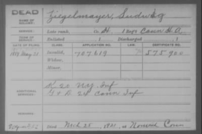 Company H > Ziegelmayer, Sudwig