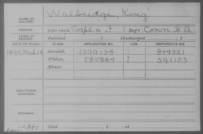 Company I > Walbridge, King