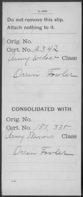 Thumbnail for Company [Blank] > Fowler, Orrin (WC2342)