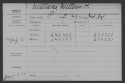 Company D > Williams, William H.