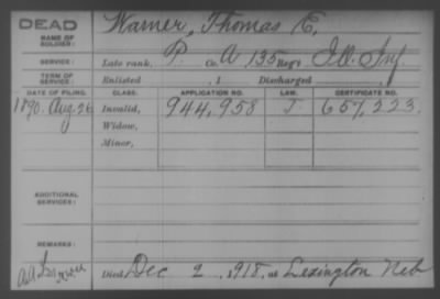 Company A > Warner, Thomas E.