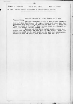 Old German Files, 1909-21 > Joseph Braverman (#105773)