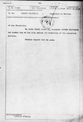 Old German Files, 1909-21 > Joseph Braverman (#105773)