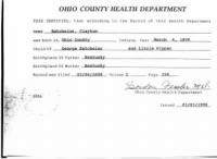 Clayton Batchelor's Birth Certificate