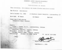 Minnie Batchelor's Death Certificate
