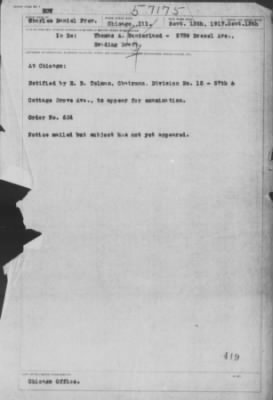 Old German Files, 1909-21 > Thomas Allen Sunderland (#57175)
