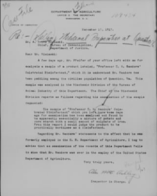 Old German Files, 1909-21 > Prof. T. W. Sanders (#109434)