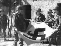 United States 101st Airborne takes down Nazi flag