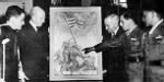 President Truman greets the flag-raising survivors.