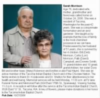 Sarah Morrison Obituary