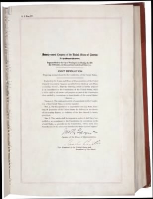 1787 - U.S. Constitution and Amendments > 1933 - Amendment 21: Repeal of Prohibition