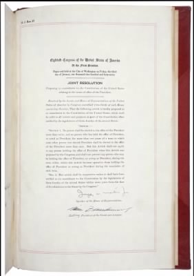 1787 - U.S. Constitution and Amendments > 1951 - Amendment 22: Presidential Term Limits