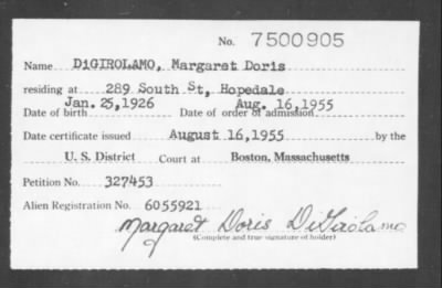 1955 > DiGIROLAMO, Margaret Doris