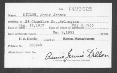 1955 > DILLON, Annie Jennie