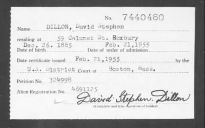1955 > DILLON, David Stephen