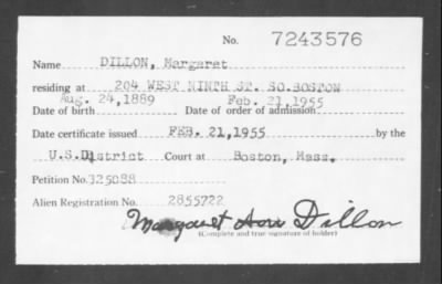1955 > DILLON, Margaret