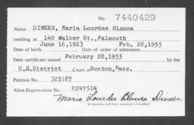 1955 > DINEEN, Maria Lourdes Blanca