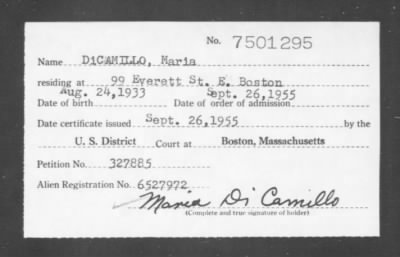 1955 > DiCAMILLO, Maria