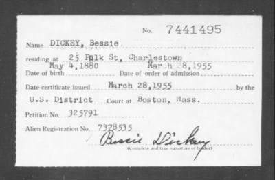 1955 > DICKEY, Bessie