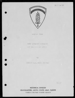 Chapter 3 - B Series Manuscripts > B-793, 89th Infantry Division (13 Sep.-1 Oct. 1944)