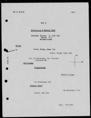 Thumbnail for Chapter 3 - B Series Manuscripts > B-693, 6th SS Mountain Division (1-19 Mar. 1945)