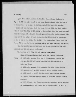 Thumbnail for Chapter 4 - C Series Manuscripts > C-095, War Diary of the Italian Campaign-Liaison Activities with Italian Sixth Army (1943)