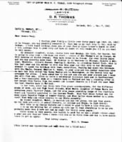 William Butler Thomas, letter to cousin, David Randolph Thomas