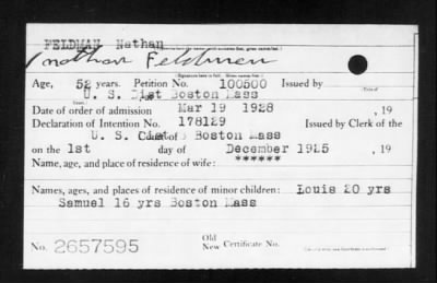 1928 > FELDMAN Nathan