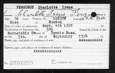 1928 > FERGUSON Charlotte Irene