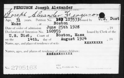 1928 > FERGUSON Joseph Alexander