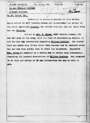 Old German Files, 1909-21 > William Rosteck (#107058)