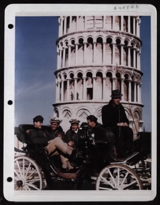 Thumbnail for ␀ > Pilots Of The First Brazilian Fighter Squadron Pause In Front Of The Leaning Tower Of Pisa While Sightseeing During Their Stay In Italy.