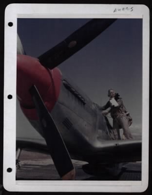 Thumbnail for ␀ > Maj Herschel H. Green Standing On The Wing Of A P-51. 15Th Air Force, Italy.