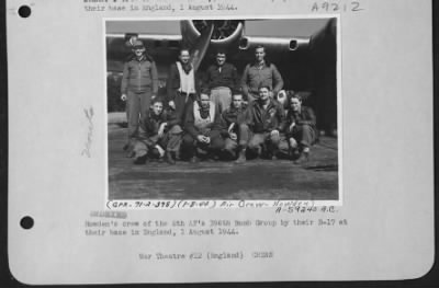 Consolidated > Howden'S Crew Of The 8Th Af 398Th Bomb Group By Their B-17 At Their At Their Base In England,  1 August 1944.