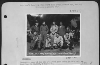 Thumbnail for Consolidated > Leukhardt'S Crew Of The 8Th Af'S 398Th Bomb Group By Their B-17 At Their Base In England, 3 August 1944.