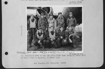 Consolidated > Lt. Coville'S Crew Of The 8Th Af'S 398Th Bomb Group By Their B-17 At Their Base In England, 12 March 1945.