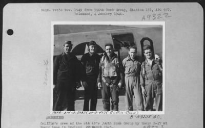 Thumbnail for Consolidated > Griffin'S Crew Of The 8Th Af'S 398Th Bomb Group By Their B-17 At Their Base In England, 22 March 1945.